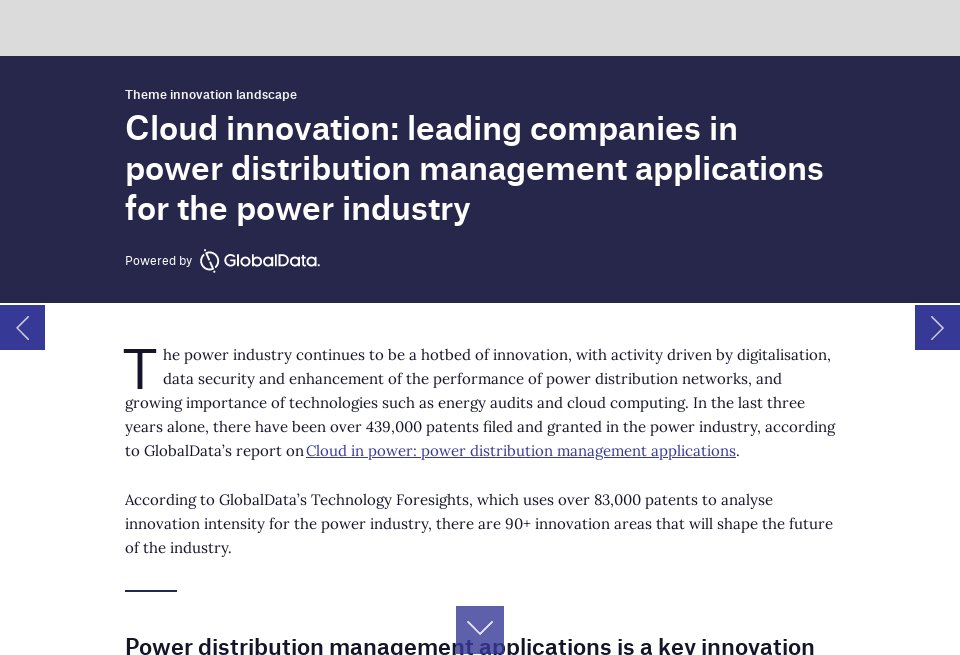Leading companies in power distribution management applications