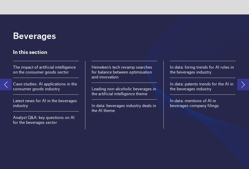 Beverages - Thematic Take: Artificial Intelligence