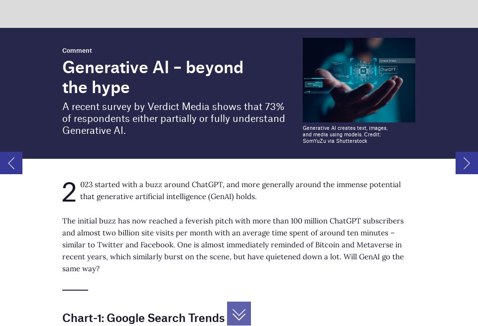 Generative AI – beyond the hype - Thematic Take: Artificial Intelligence