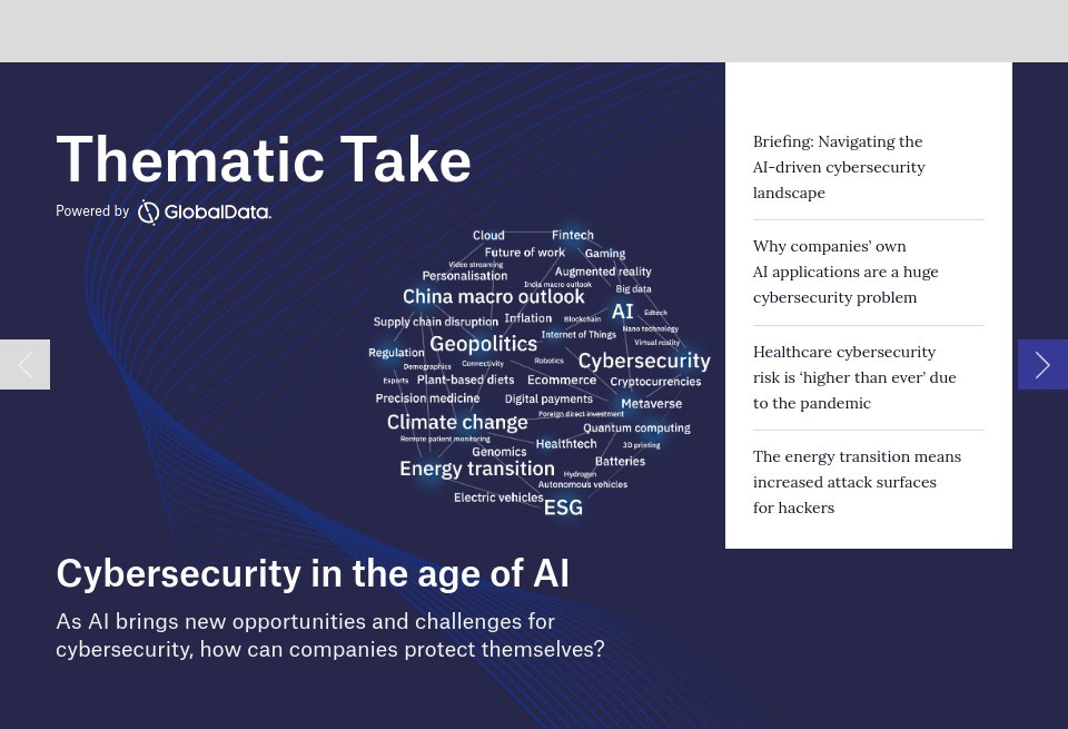 Foreword: Cybersecurity in the age of AI - Thematic Take: Cybersecurity ...