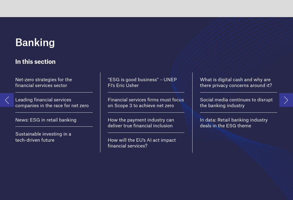 Banking - Thematic Take: ESG in 2024